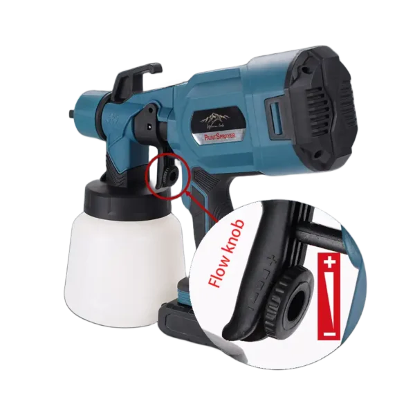 24V Battery Powered Automatic HVLP Cordless Paint Sprayer Gun - Image 6