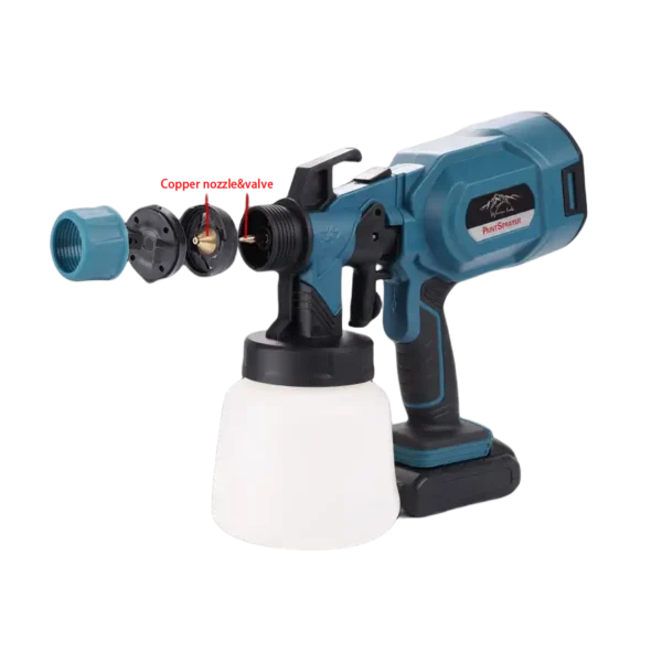 24V Battery Powered Automatic HVLP Cordless Paint Sprayer Gun - Image 5